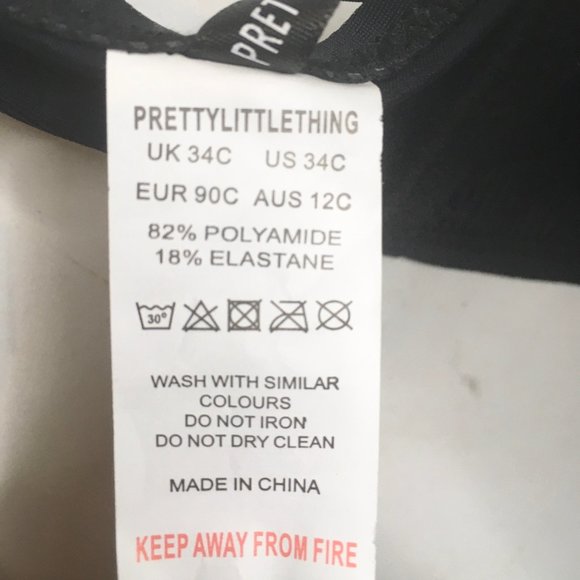 PrettyLittleThing BLACK PUSH UP CHAIN BIKINI TOP - Picture 4 of 5